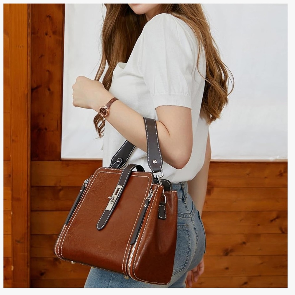 Heshe brand Leather Shoulder Bag
